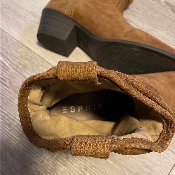 Espirit Polina Faux Suede Slouchy Ankle Boots Booties Brown Size 9 Women’s - Picture 11 of 11